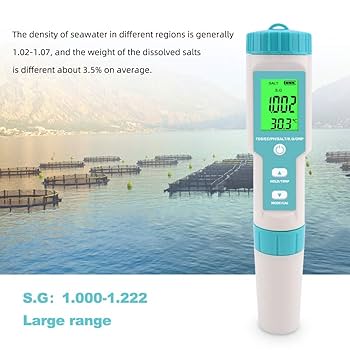 Amazon | 7 in1 PH 測定器EC/TDS/塩分濃度/S.G/ORP/?度 メーター